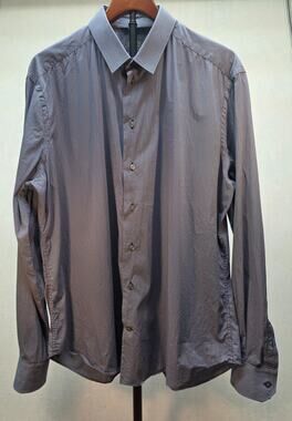 Armani Collezioni Men's Designer Italian Striped Slim Fit Luxury Shirt Sz 44